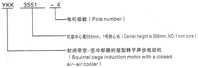 YKK系列(H355-1000)高压YJTFKK450-2C三相异步电机西安泰富西玛电机型号说明